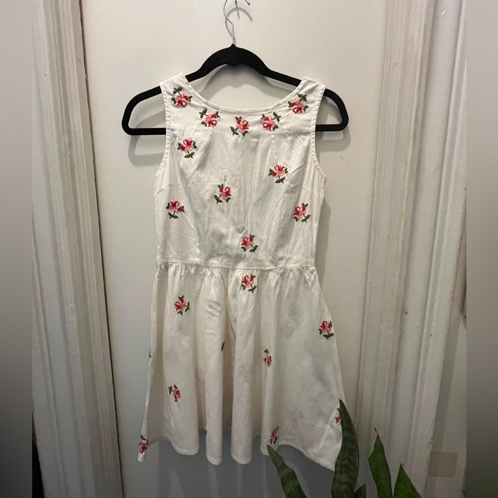 Topshop white and floral mini dress